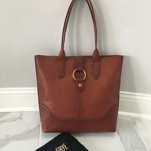 NWT Frye Leather Ring Tote Cognac